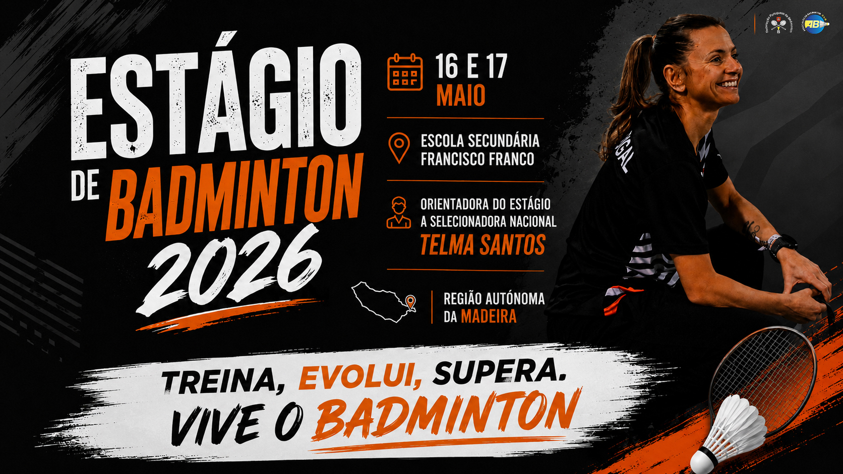 Estágio de Badminton | 16 e 17 de maio